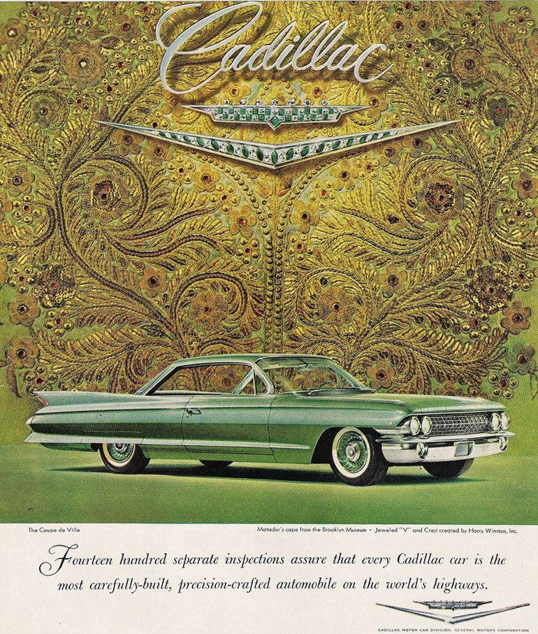 1961 Vogue Tyre 1961 Cadillac Original Print Ad 8.5 x 11" 