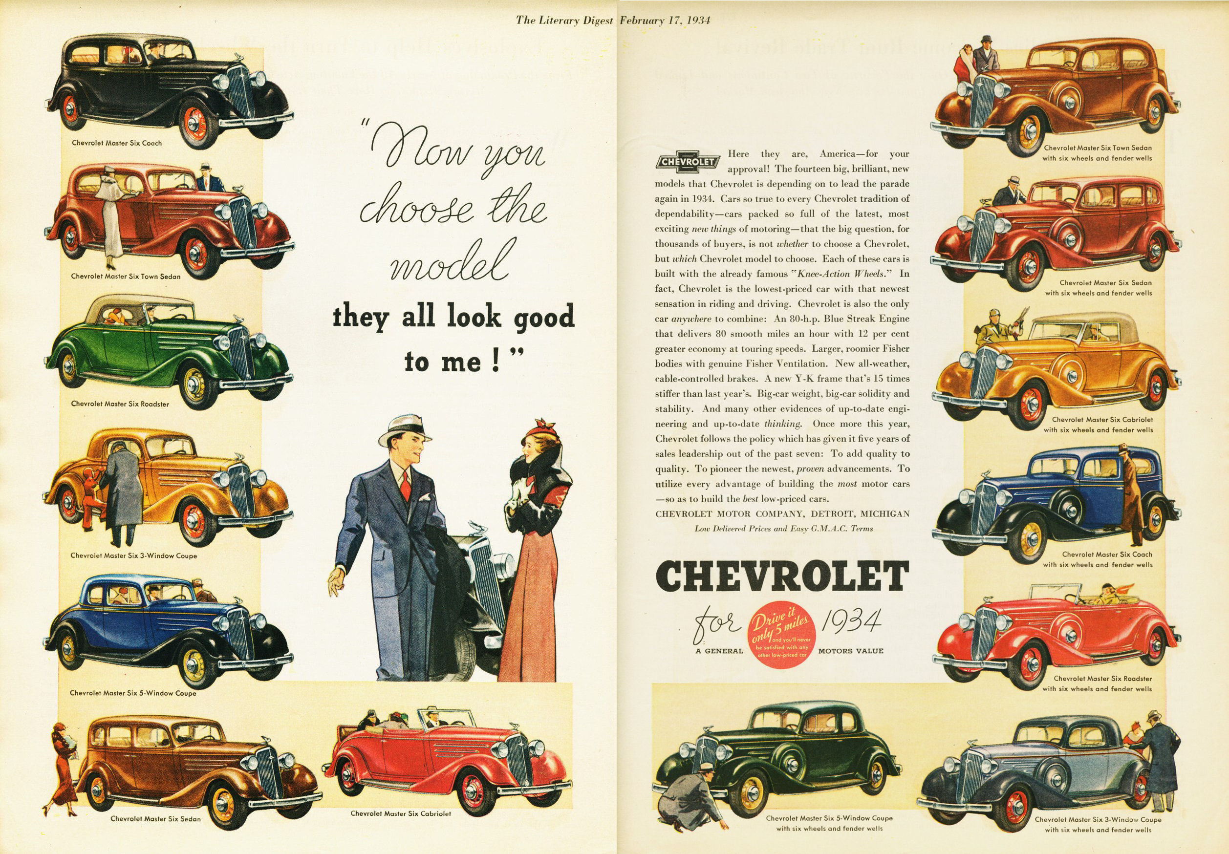 Vintage 1934 Chevrolet Print Ad