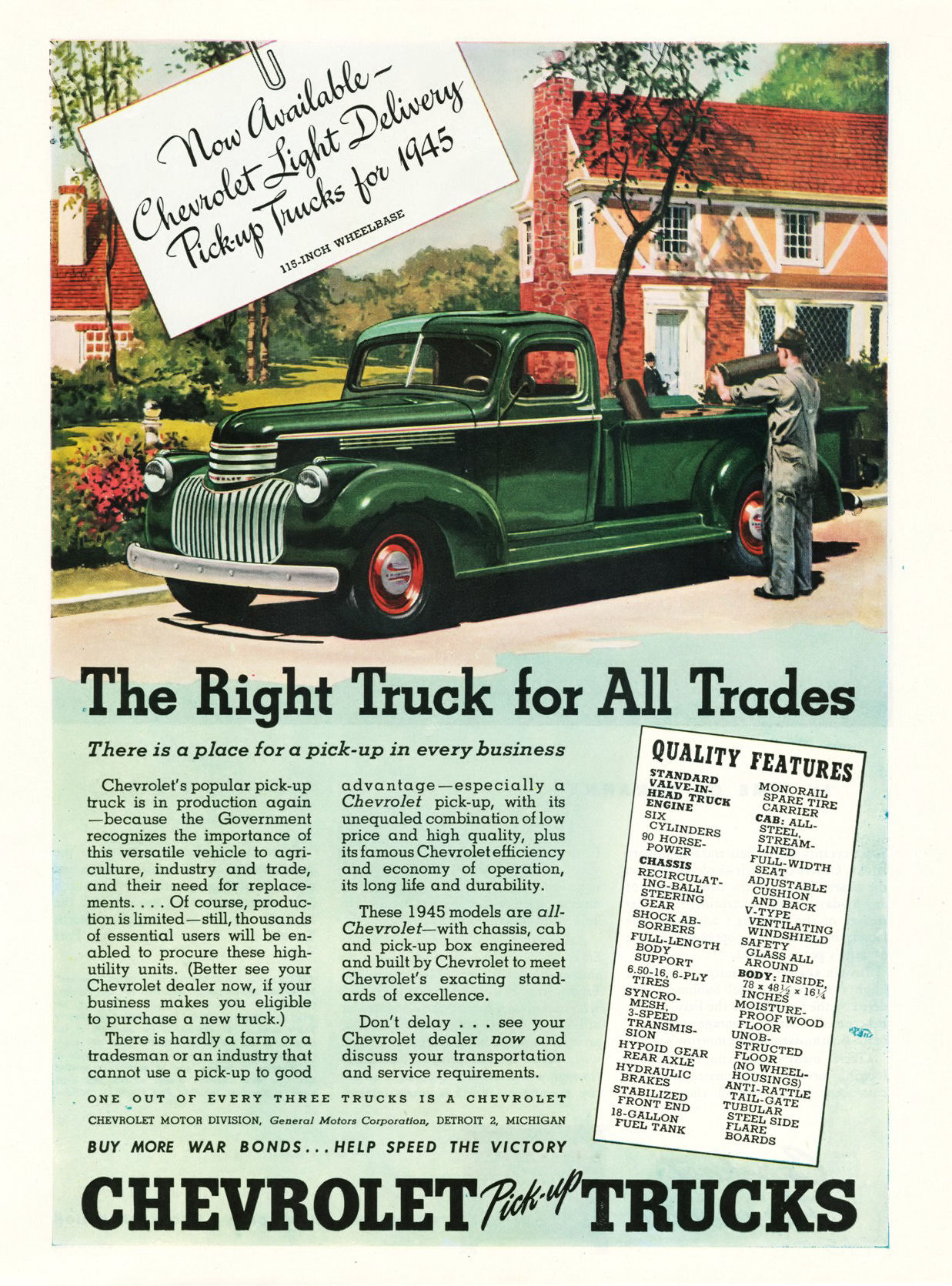 1945 Chevrolet Truck Ad-0a
