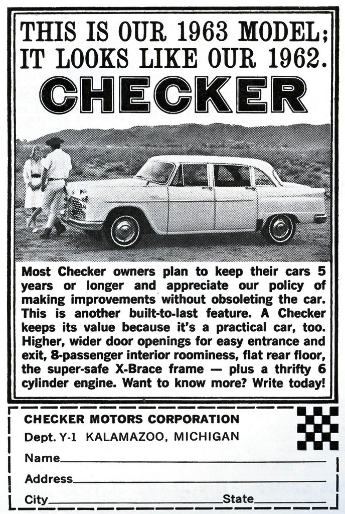 1963 Checker Ad-0a