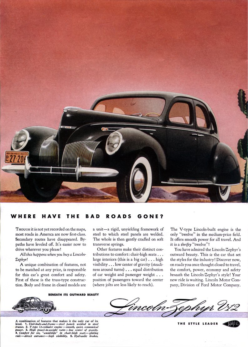 1939 Lincoln Zephyr Ad-01